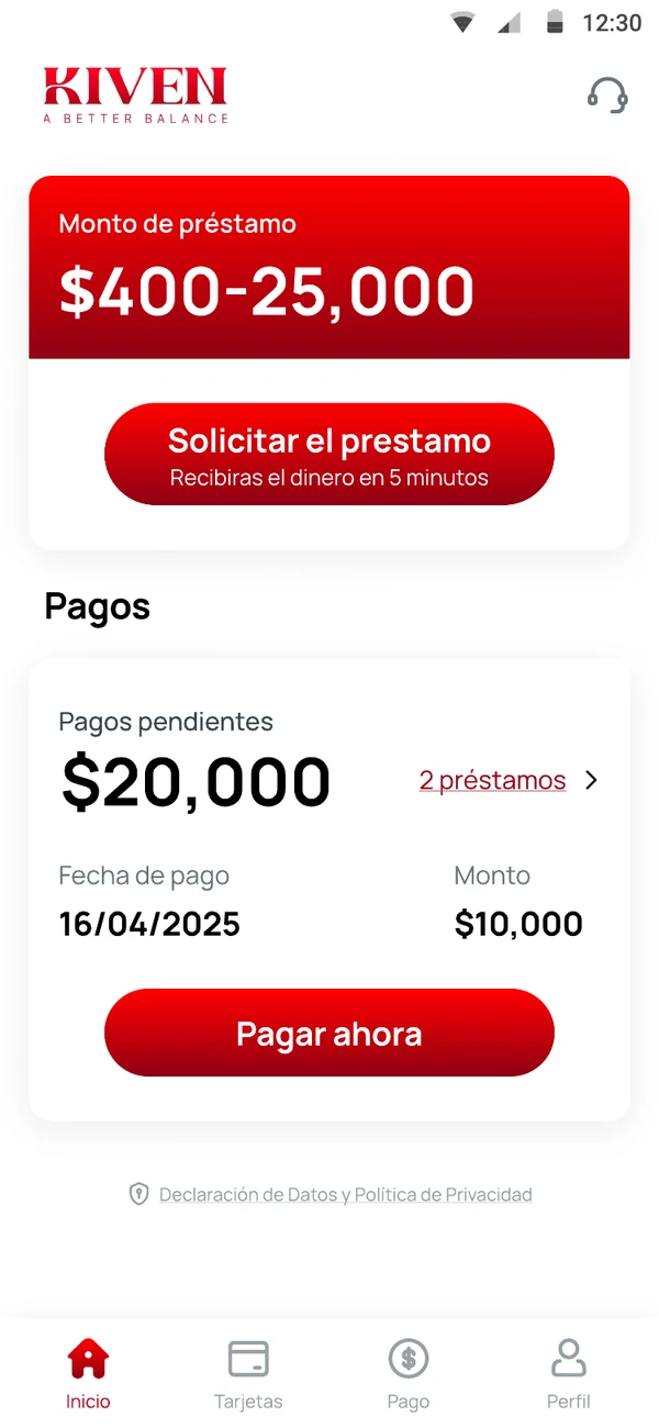 Kiven app screen