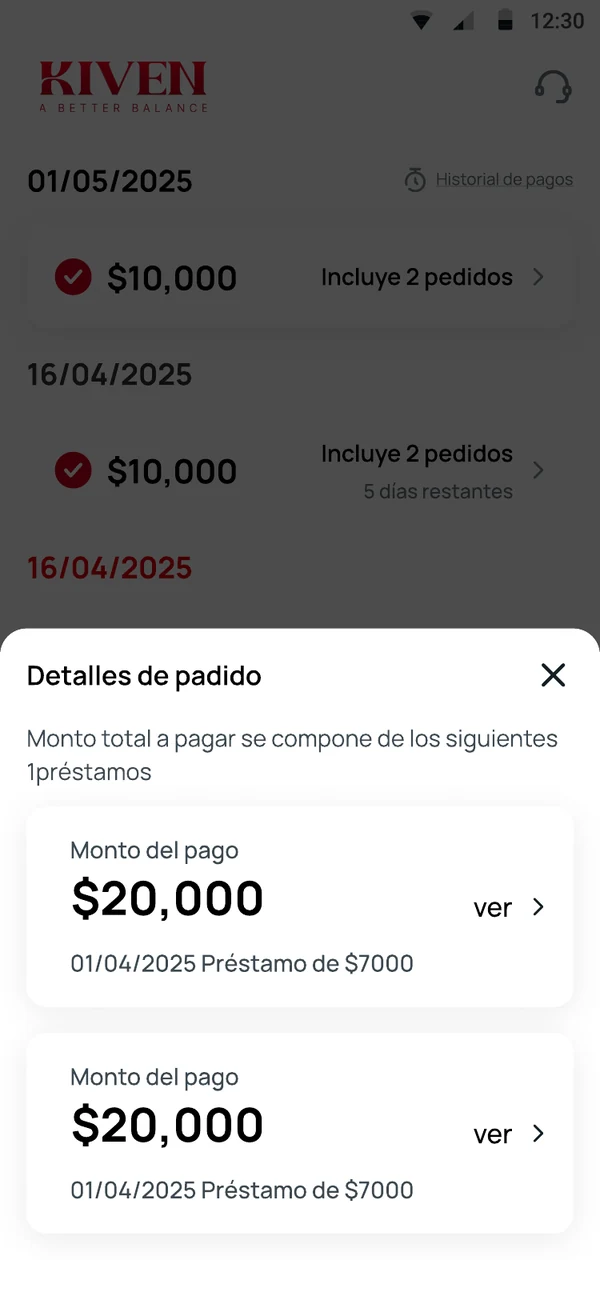 Kiven app screen
