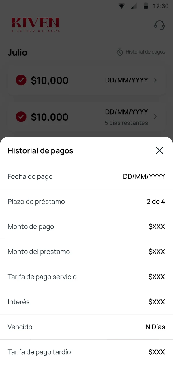 Kiven app screen