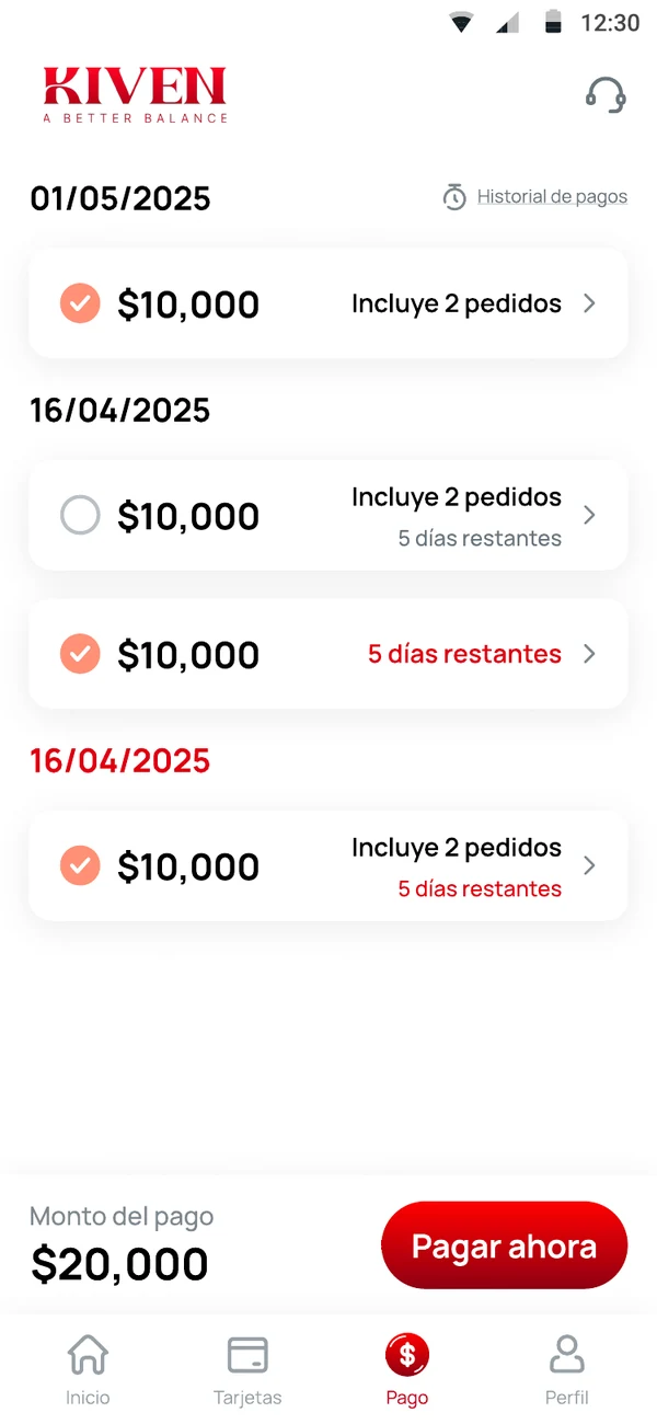 Kiven app screen