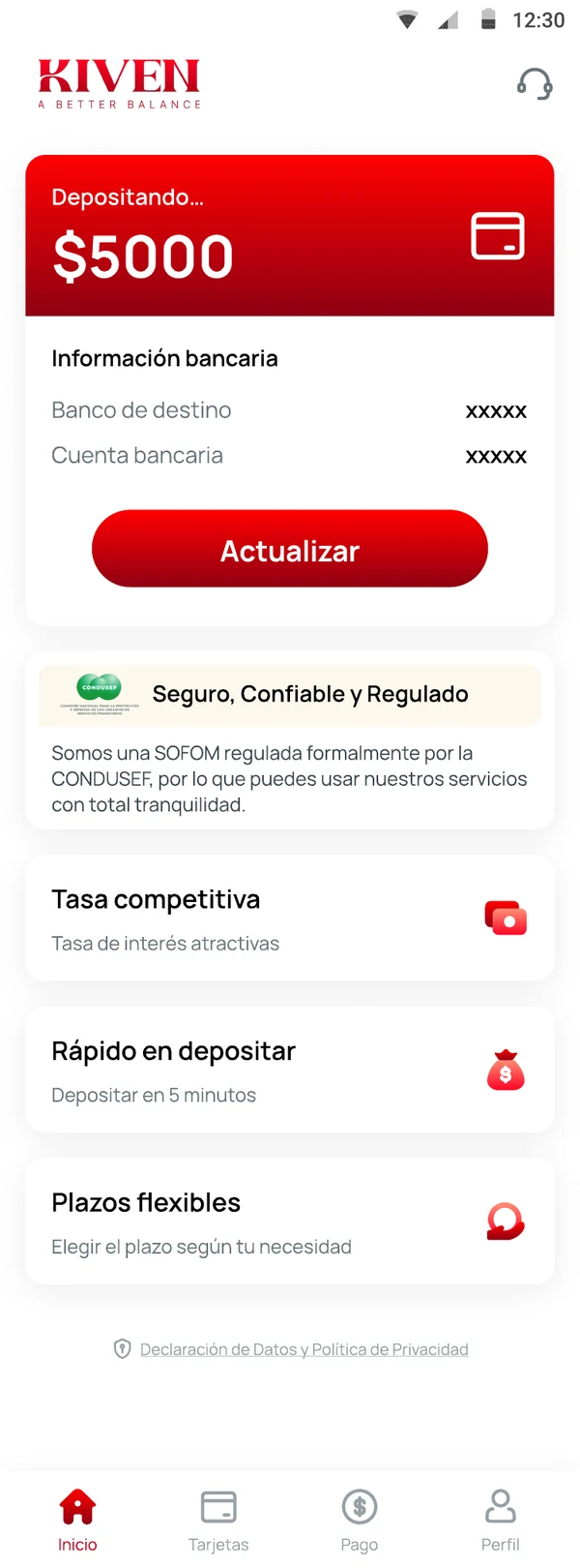 Kiven app screen